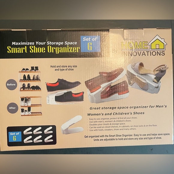 NWT Hone Innovations white Shoe Organizer stacks 2 shoes - Picture 1 of 2